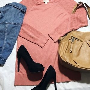 LOFT LONG SWEATER ROSE SIZE L