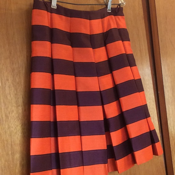 Prada Dresses & Skirts - Striped, Knife-Pleated Prada Midi Skirt