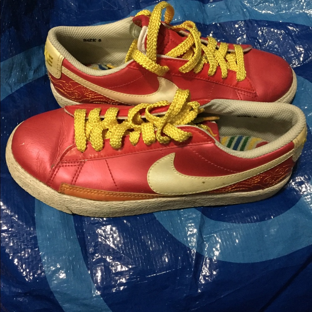 Nike red and yellow sneaker