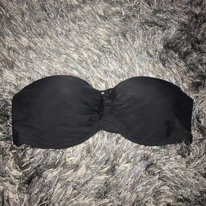 Black strapless swim top