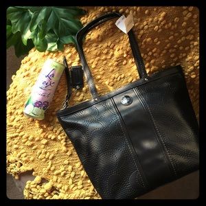 COACH perforated leather tote handbag