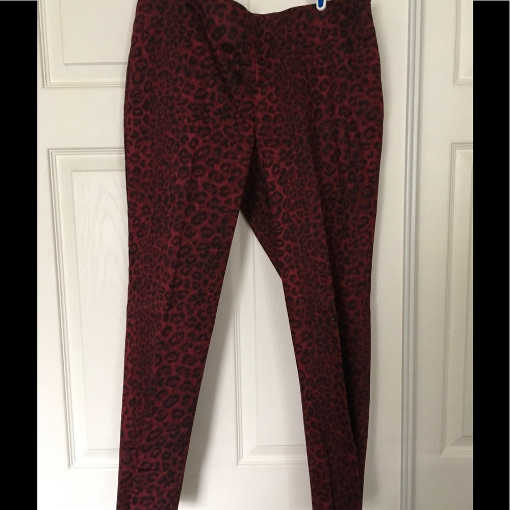 Talbots 12p signature cropped pants red
