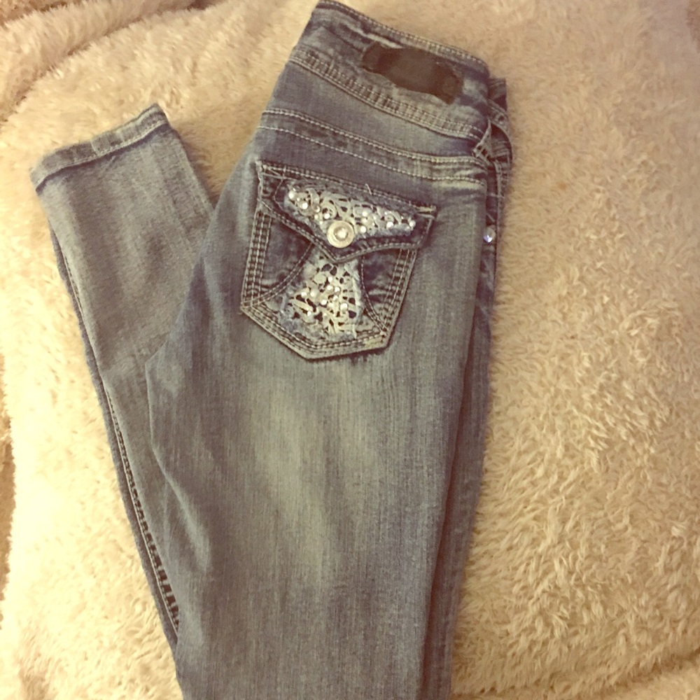 Adorable WALLFLOWER SKINNY jeans - size 0 stretch - Picture 1 of 6