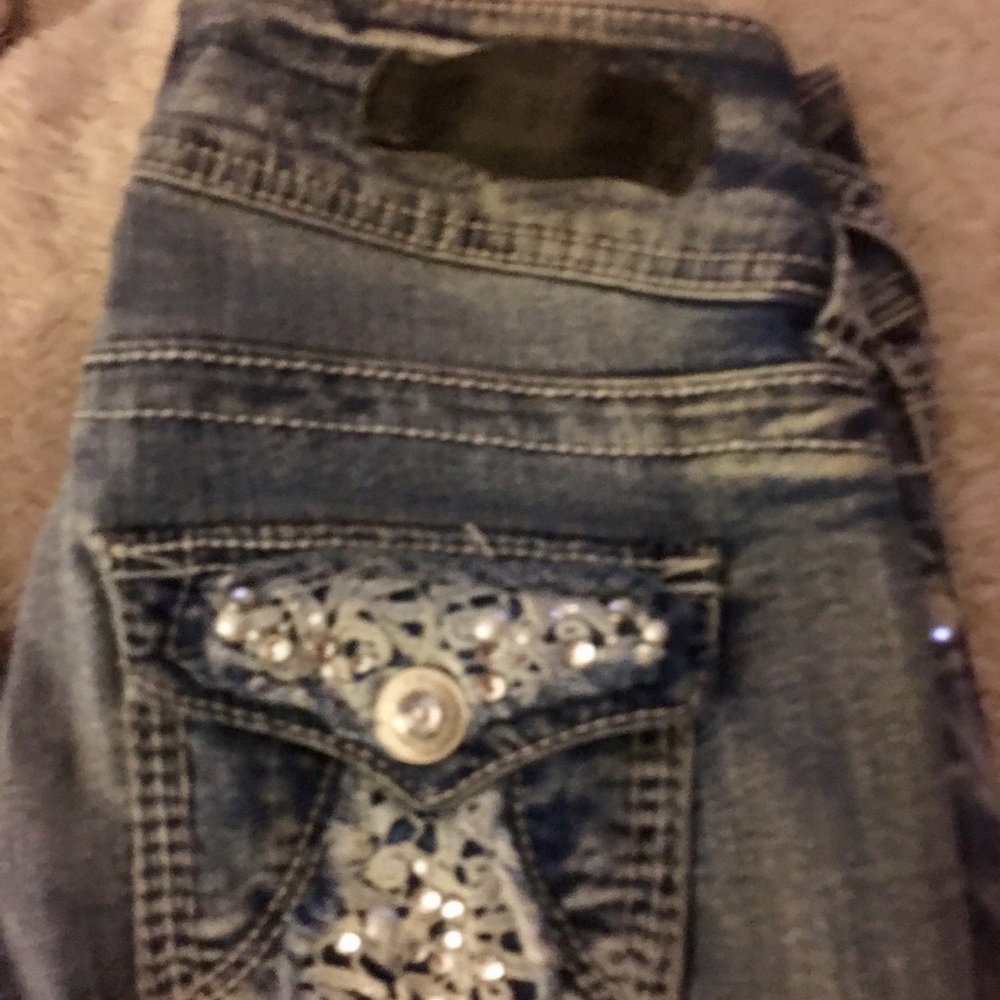 Adorable WALLFLOWER SKINNY jeans - size 0 stretch - Picture 4 of 6