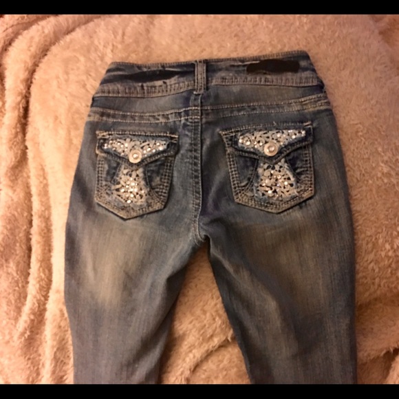 Adorable WALLFLOWER SKINNY jeans - size 0 stretch - Picture 2 of 6