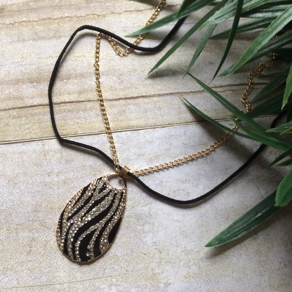 Zebra Rhinestone necklace