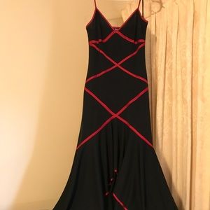 M, Taboo, salsa dress, high/low front black/red