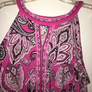 Pink sleeveless keyhole dress