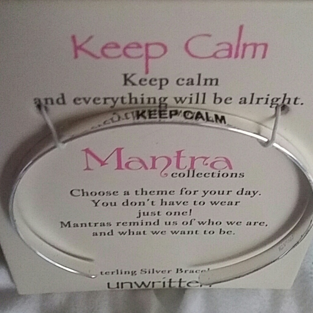 Unwritten Sterling Silver Mantra Bracelet KEEPCALM