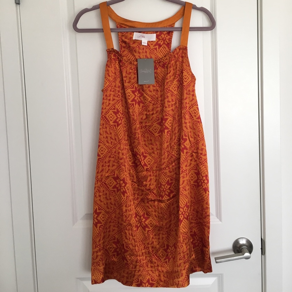 100% silk anthropologie dress.