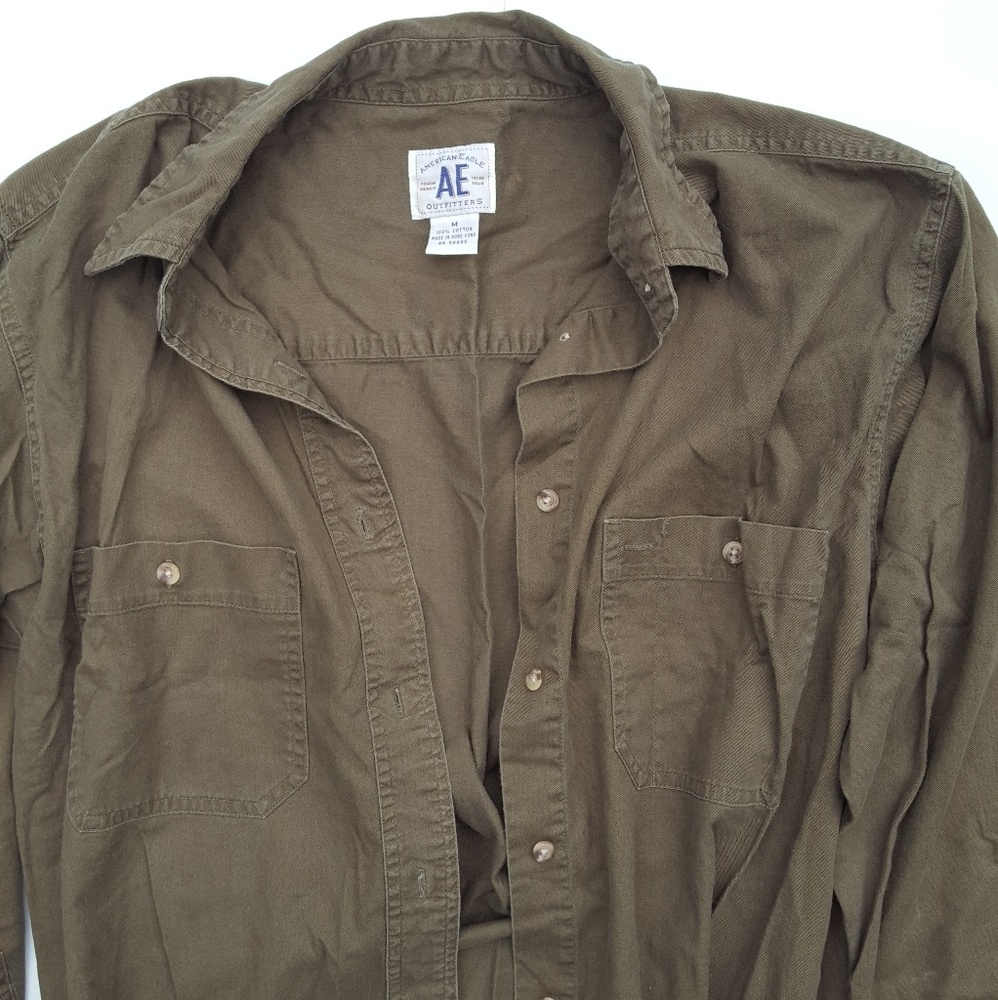 AE Army Green Oversized Utility Shirt