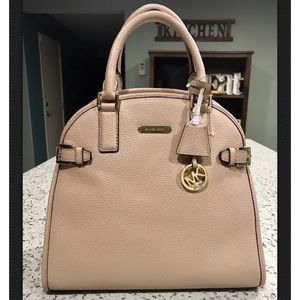 Michael Kors Hutton Blush Leather Shoulder Bag