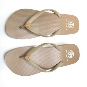 New Tory Burch Logo Wedge Sandals