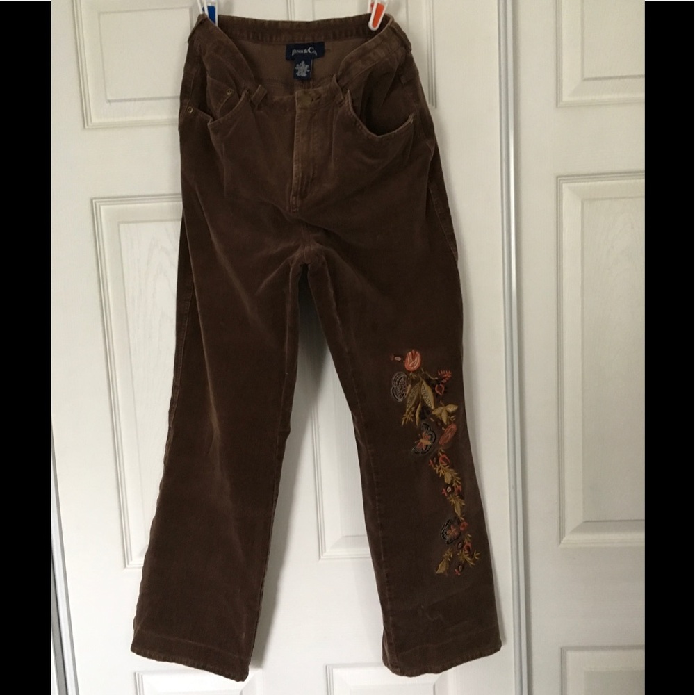 Denim & Co corduroy pants w/detail