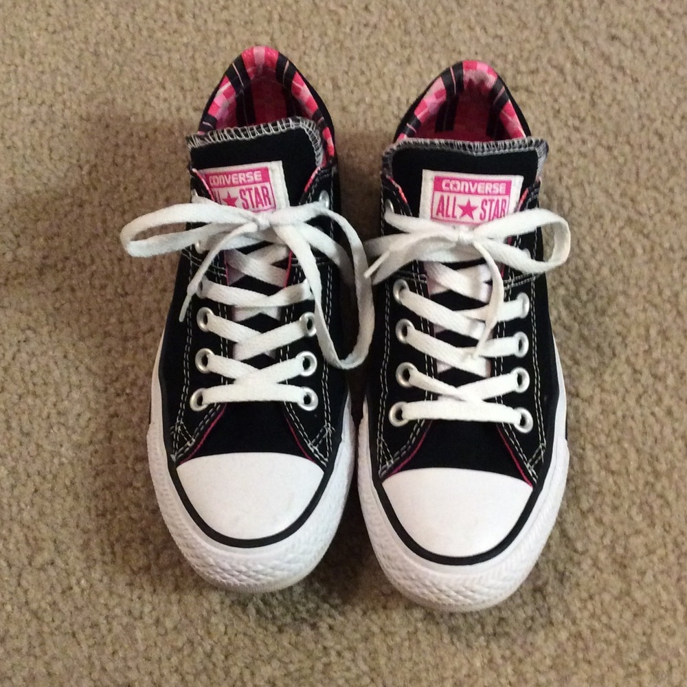 Black w/pink trim Converse Chuck Taylors