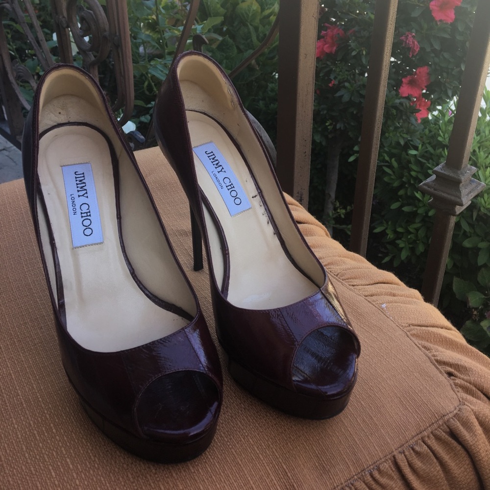 Jimmy Choo peep toe pumps