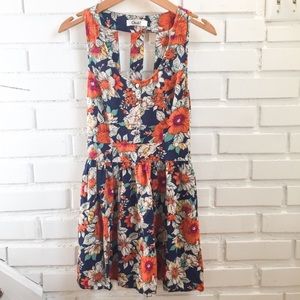MODCLOTH Orange Floral Dress