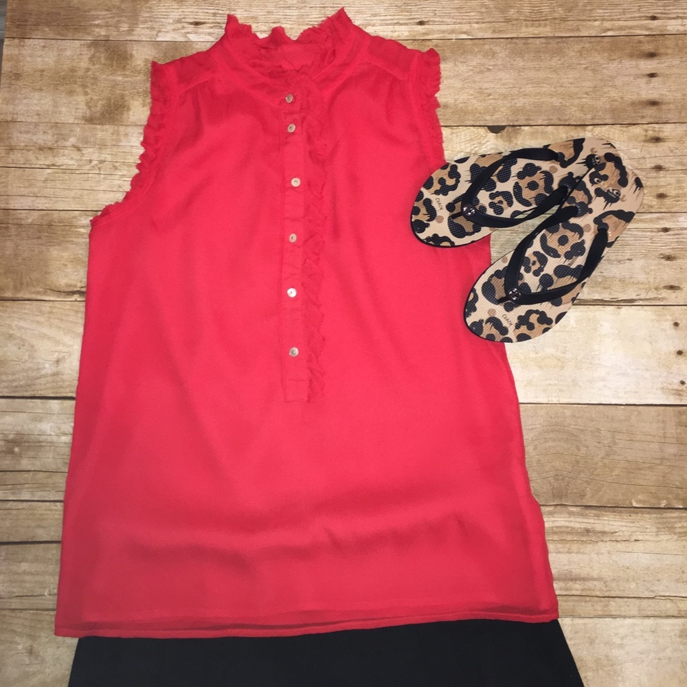 Adorable red Silk J. Crew tank top size: 2