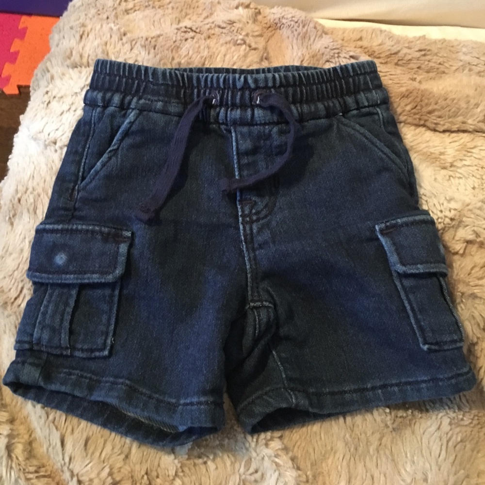 Gap soft denim cargo shorts, boys 6-12m