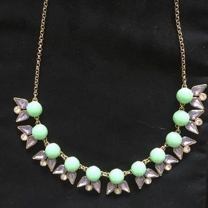 J. Crew Bubble Stone Necklace Mint Green Lavender