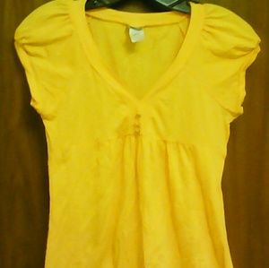 Ladies yellow cinched waist top~