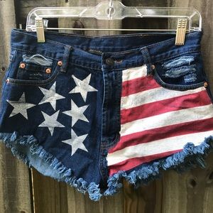 NWOT American Flag Denim Shorts 🇺🇸