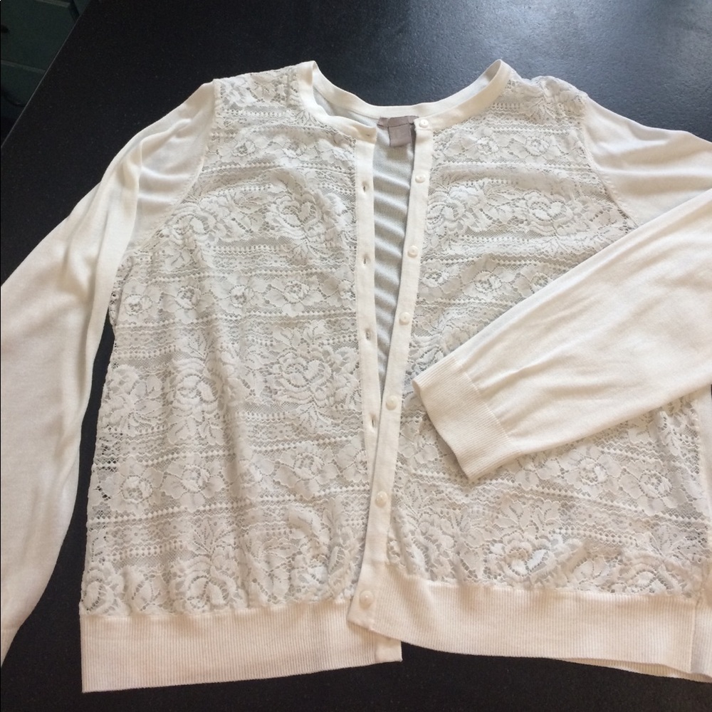 Cream Lace Cardigan