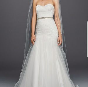 Strapless Ruched Mermaid Tulle Wedding Dress