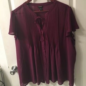 Beautiful torrid size 1 purple sheer blouse