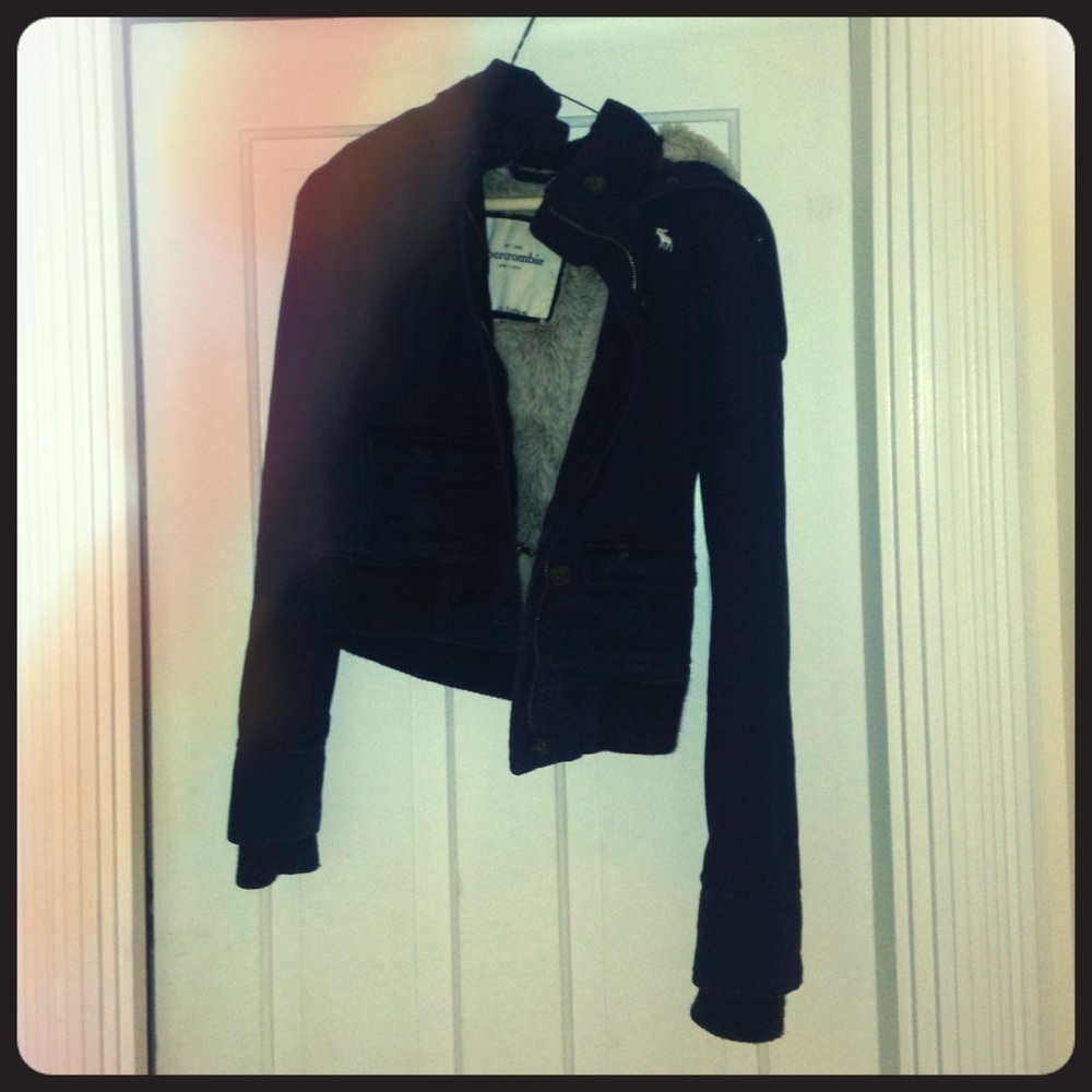 Navy blue Abercrombie winter coat