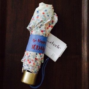 "Be Happy Today" Polka Dotted Umbrella