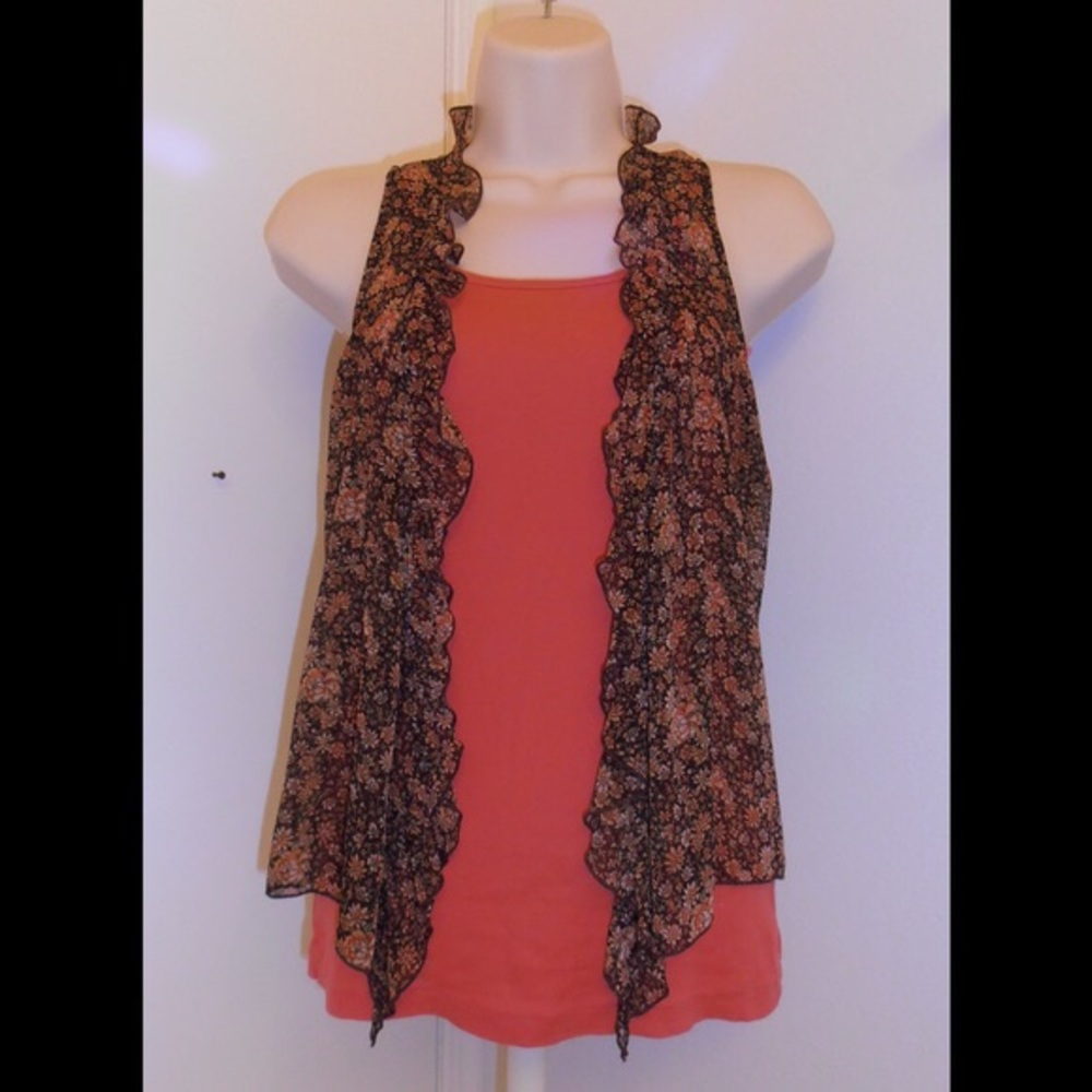 Free People Floral Boho Vest