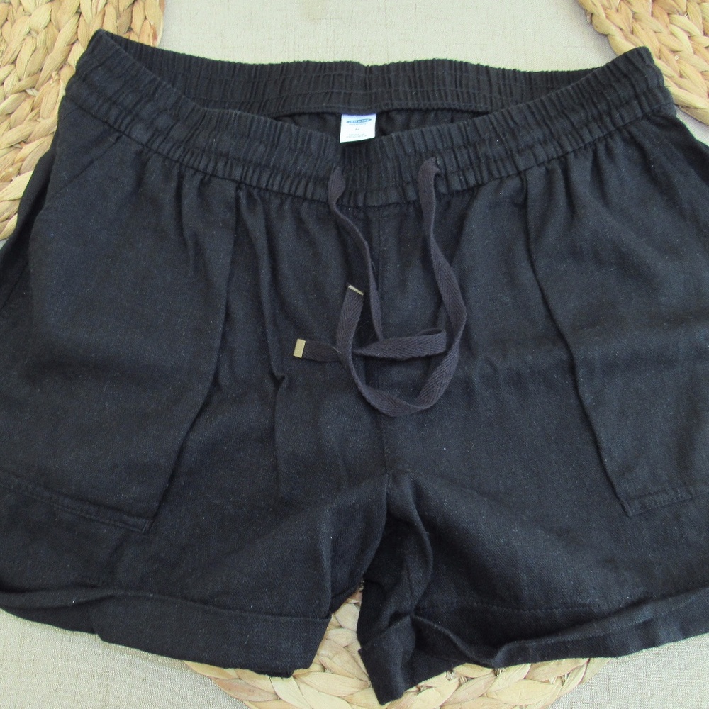 Old Navy Black Linen Shorts