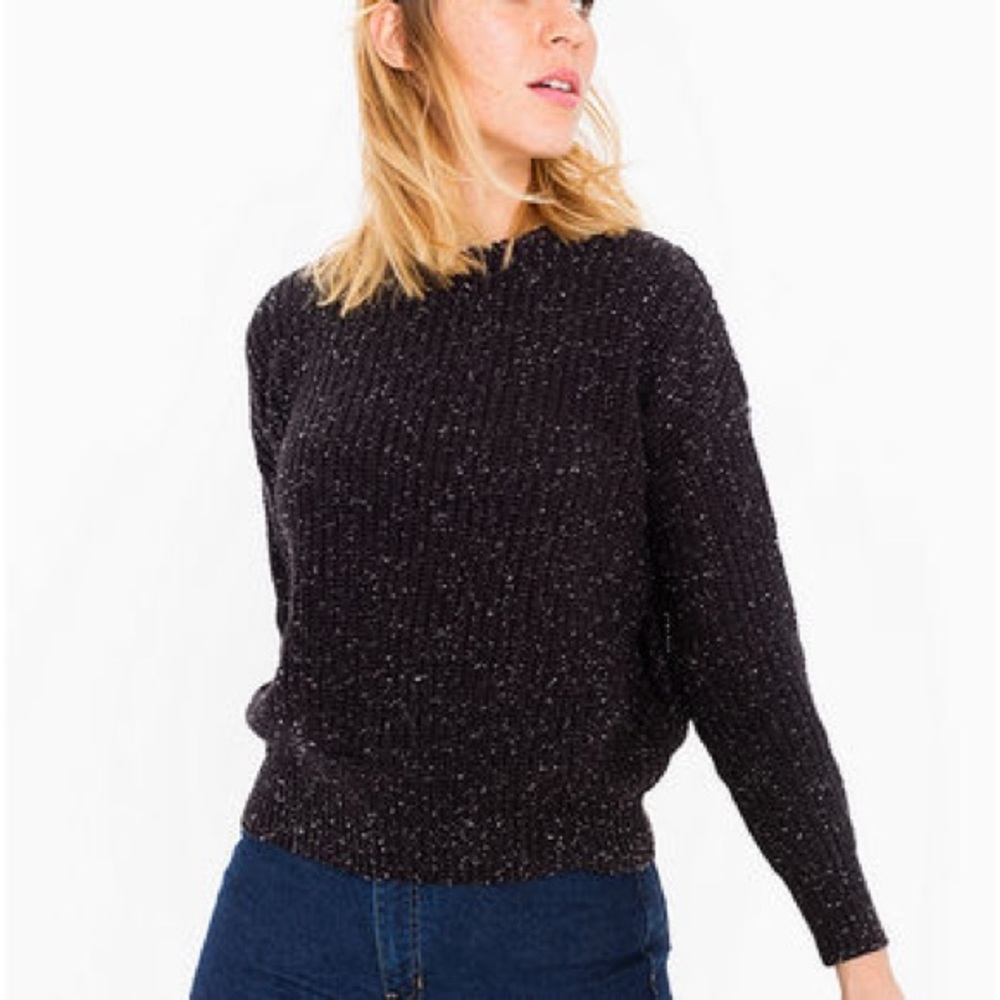 American Apparel Fisherman Pullover Black Speckle