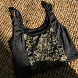 Embroidered Crop Tank