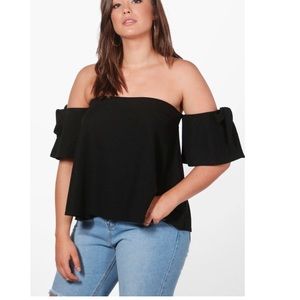 Plus Off The Shoulder Bow Top