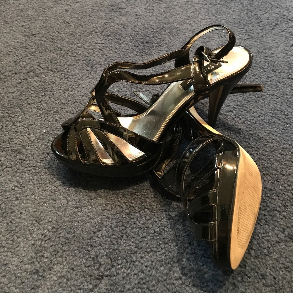 Black strappy heels