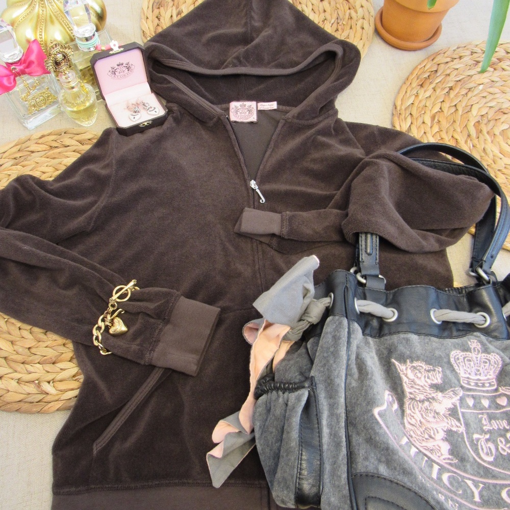 Juicy Couture Brown Terry Hoodie