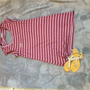 Burgundy and pink striped Billabong dress
