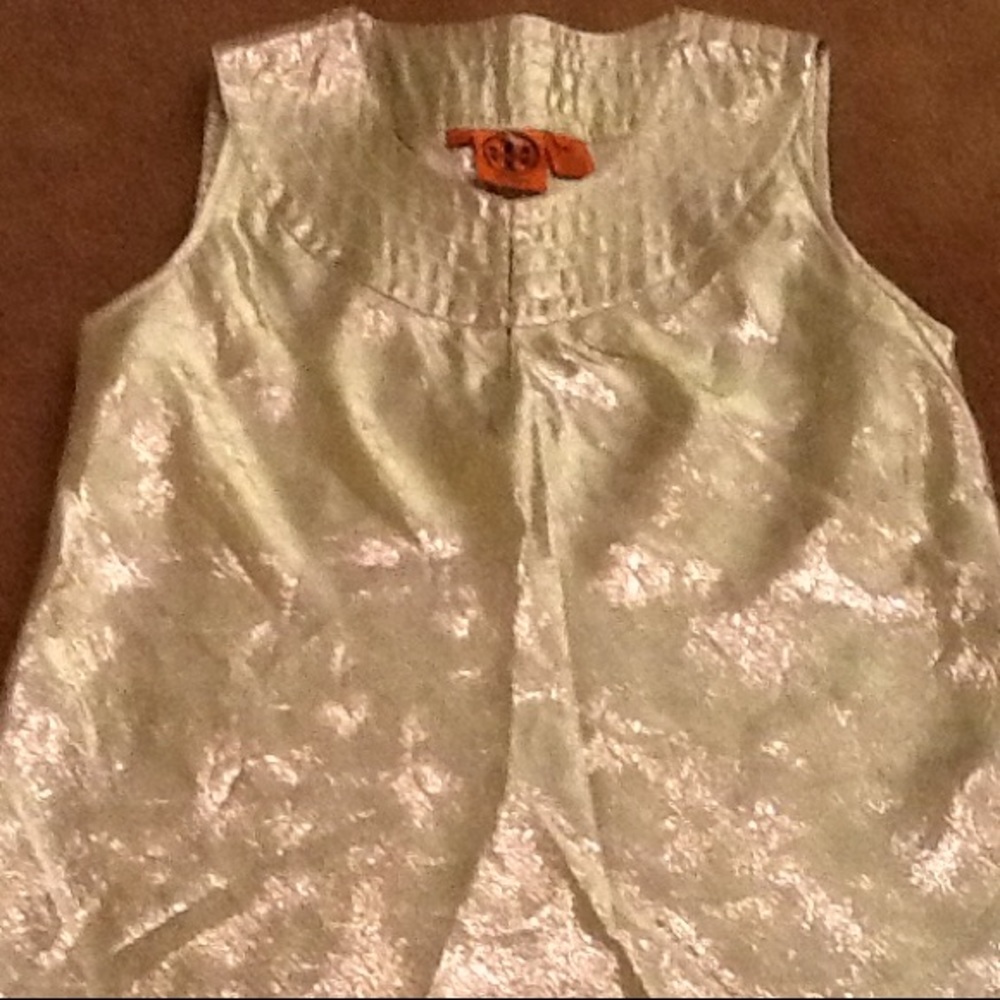 Tory Burch silver lame tunic