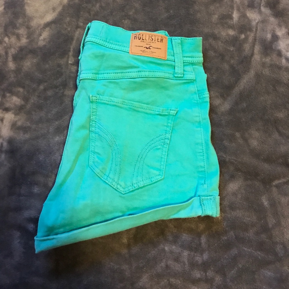 Hollister Teal Hi-Rise shorts
