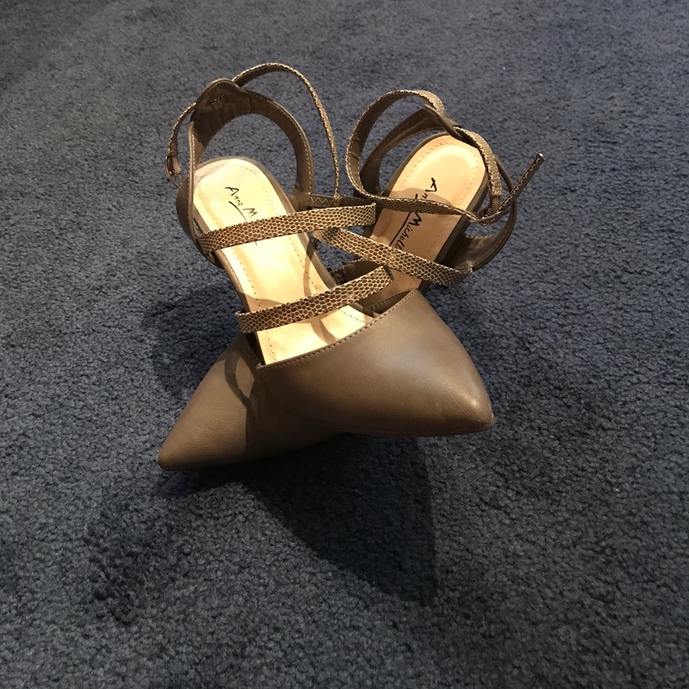 Never worn! Gray with accent straps