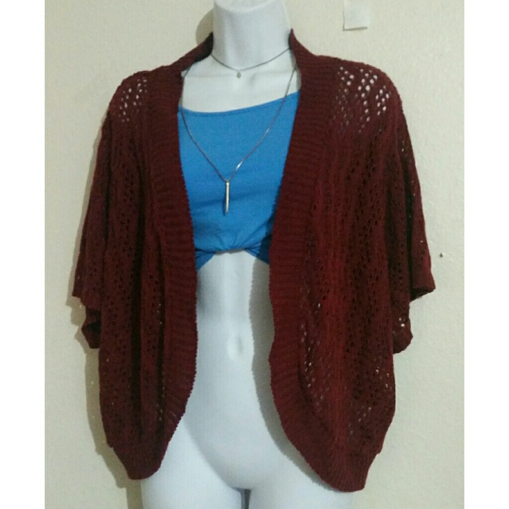 Lovely knit burgundy shawl sleeves