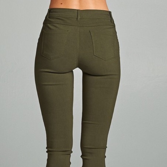 SOLD OUT! Fall Basic Pants - Olive - Picture 3 of 4