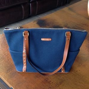 Michael Kors Navy Blue Cloth Purse