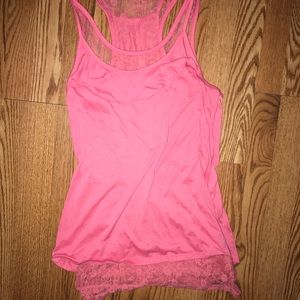 Pink lace tank top