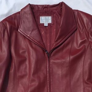 Red Leather Jacket - Genuine Lambskin