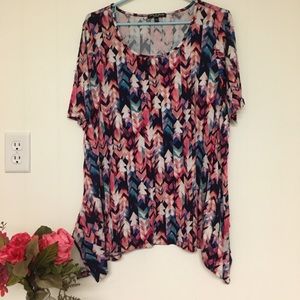 1X Cable and Gauge Plus Size Stretch Tee