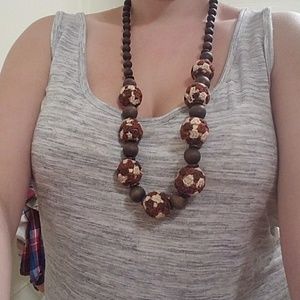 🦋Wood and Cloth Necklace