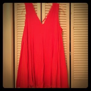 Orange v-neck dress